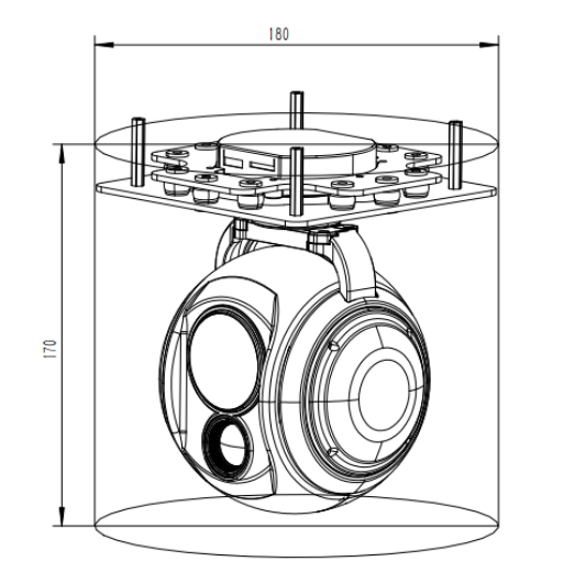 High Performance Dual Sensor Gimbal 30X Optical Zoom+19mm 640*512Thermal IP Output