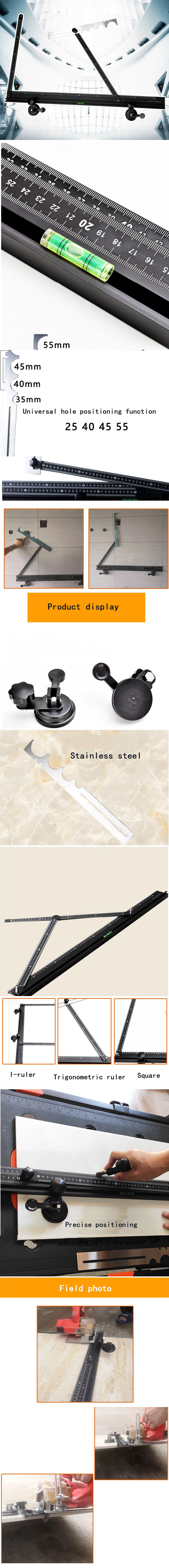 Cutting guiding rule multi-functional horizontal positioning special measuring ruler tile worker tool tile cutting tool