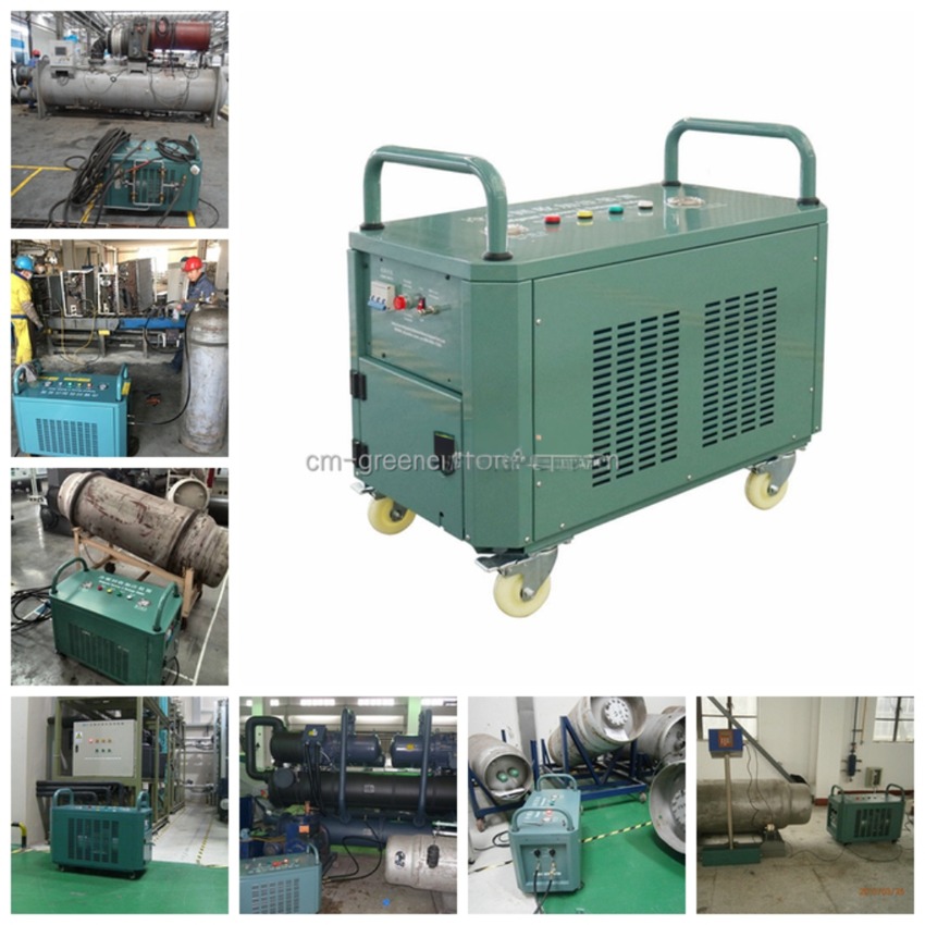 chiller a/c after service refrigerant recovery pump 2HP full oil less recovery recharge machine gas recovery unit