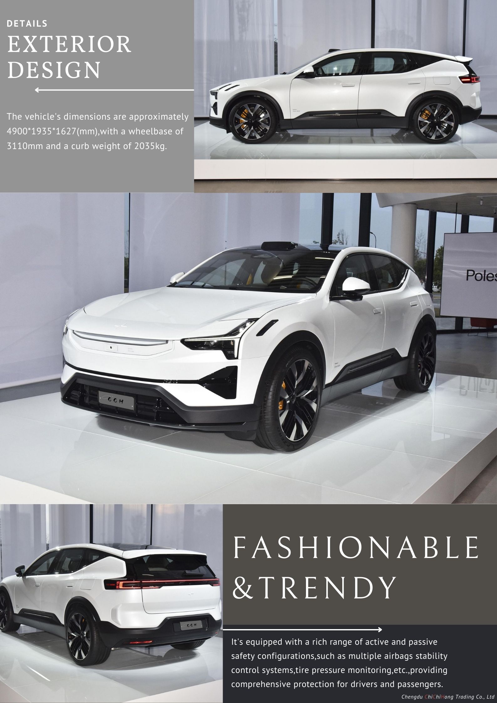 Pure Electric SUV 2024 Polestar 3 Dual Motor Edition with Fixed Gear Ratio and Low Pride