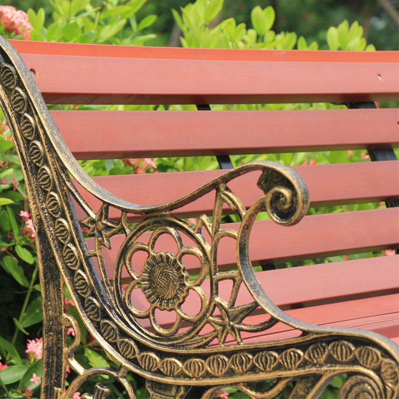 Bao Tuo outdoor thickening of cast iron park chairs lounge chairs red 1.8 meters BTC-017