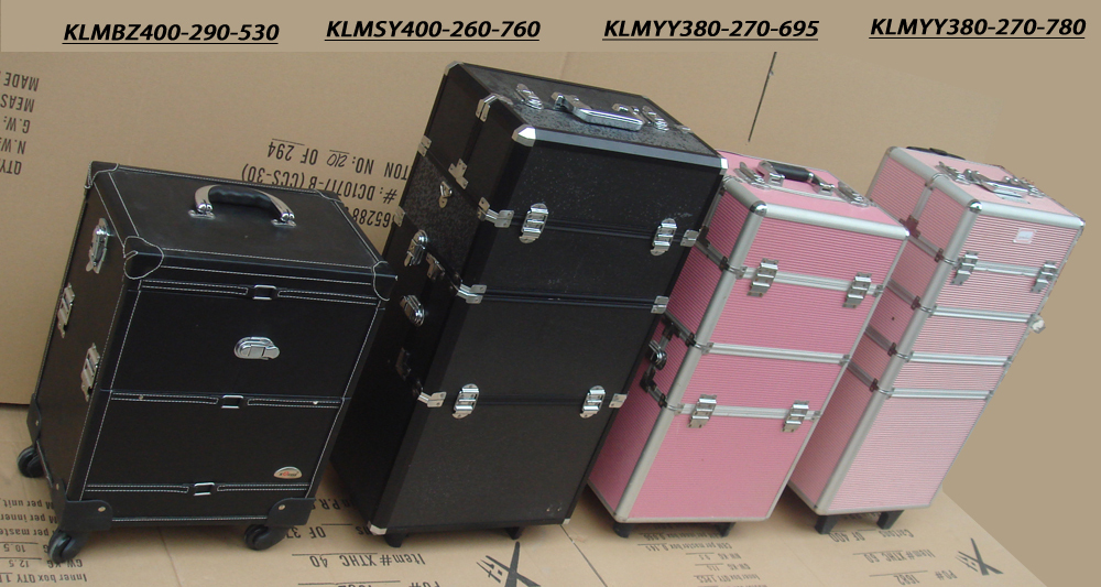 aluminum trolley vanity case with foldable drawers KLMYY380-270-780