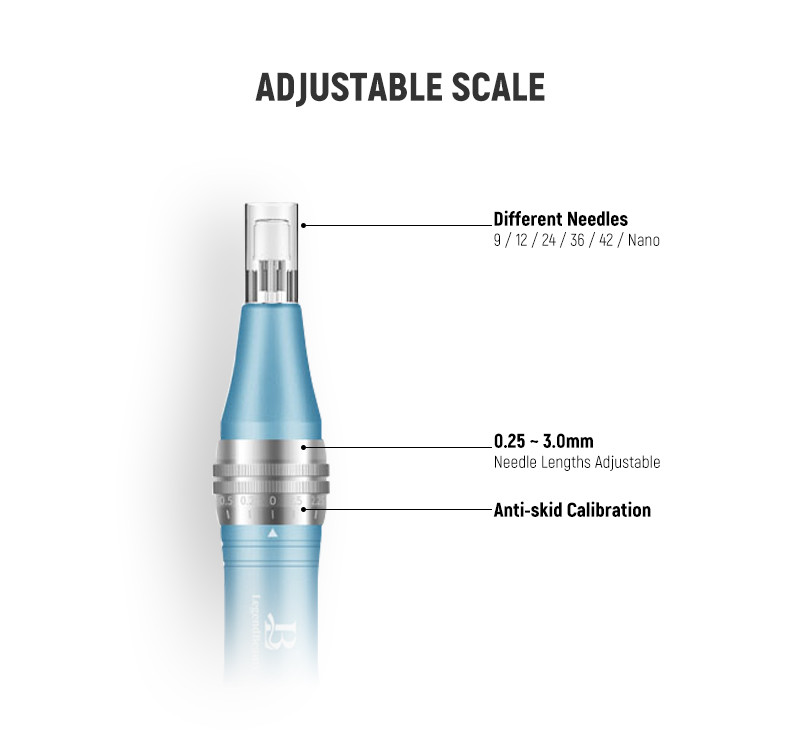 Derma Pen with Adjustable Needle Depth for Scar & Acne Treatment
