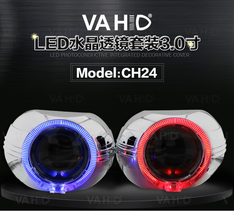 CH24 3.0inch Round Crystal angel eye Bixenon Car hid xenon projector kit