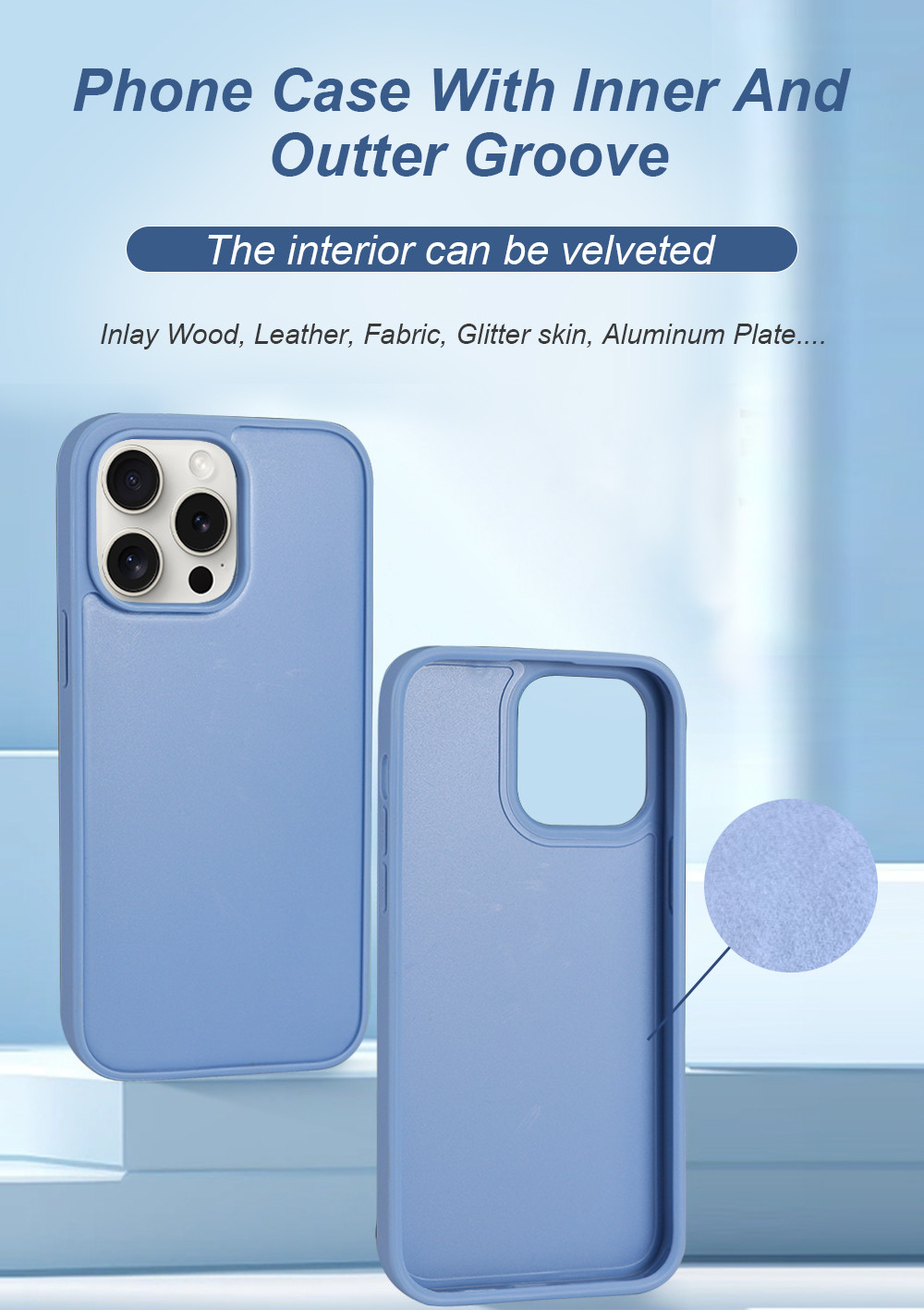 Custom 1mm Depth Groove Back Cover Mobile Phone Case OEM For IPhone Samsung