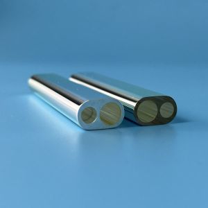 Silver Plated Custom Quartz Flow Tubes Double Bore