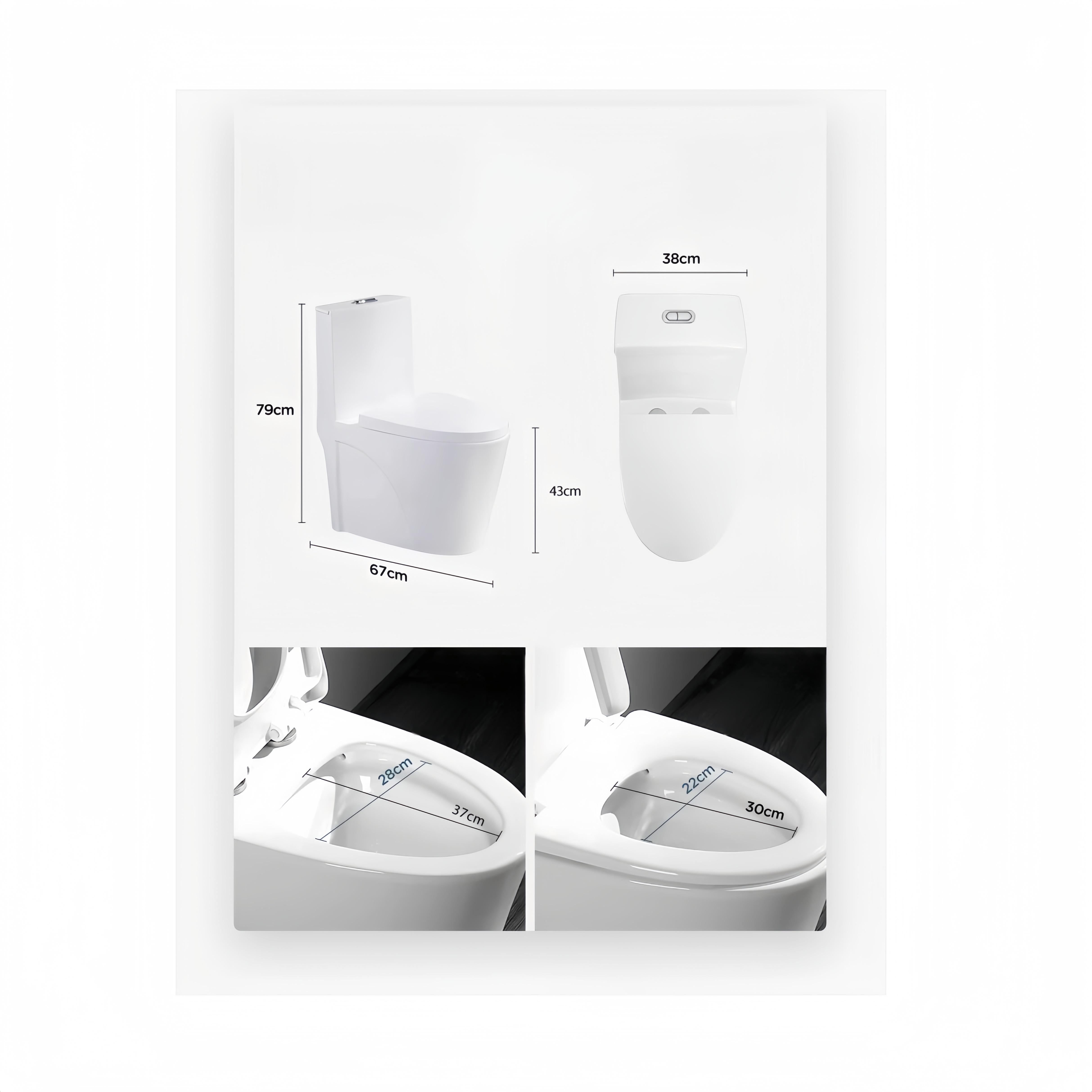 Slowly Seat Cover Dual-Flush Washdown One Piece White Ceramic Toilet with High Durability