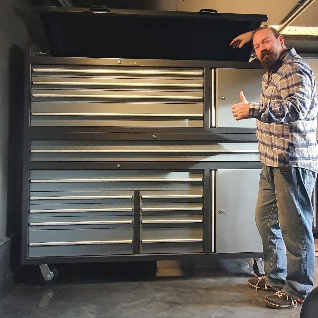 Professional Workshop Storage Solution Durable Black Tool Chest Cabinet Set with Tools
