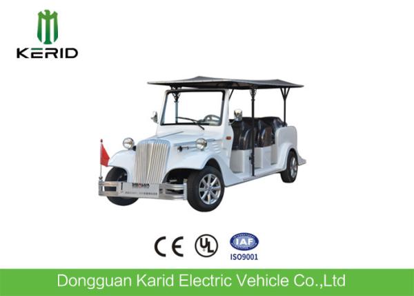 Eight Seater Electric Vintage Cars For Sightseeing With FRP Body 48V Battery