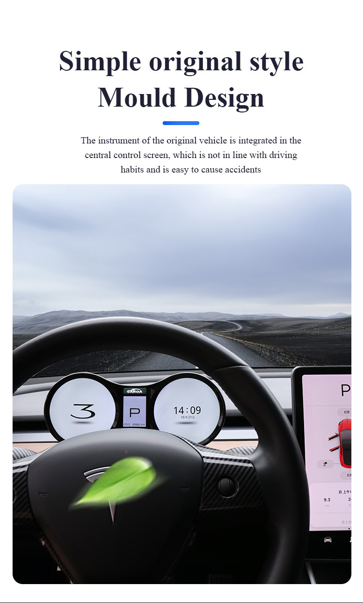 12.3 Inch Screen Dashboard Tesla Model 3 Model Y 1920*720 Black