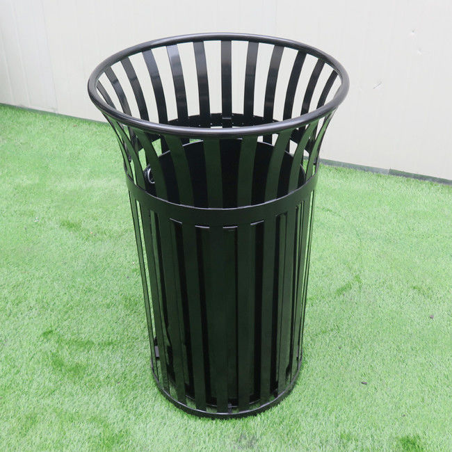 Powder Coating Dia 584* 914H Mm Steel Outdoor Trash Can