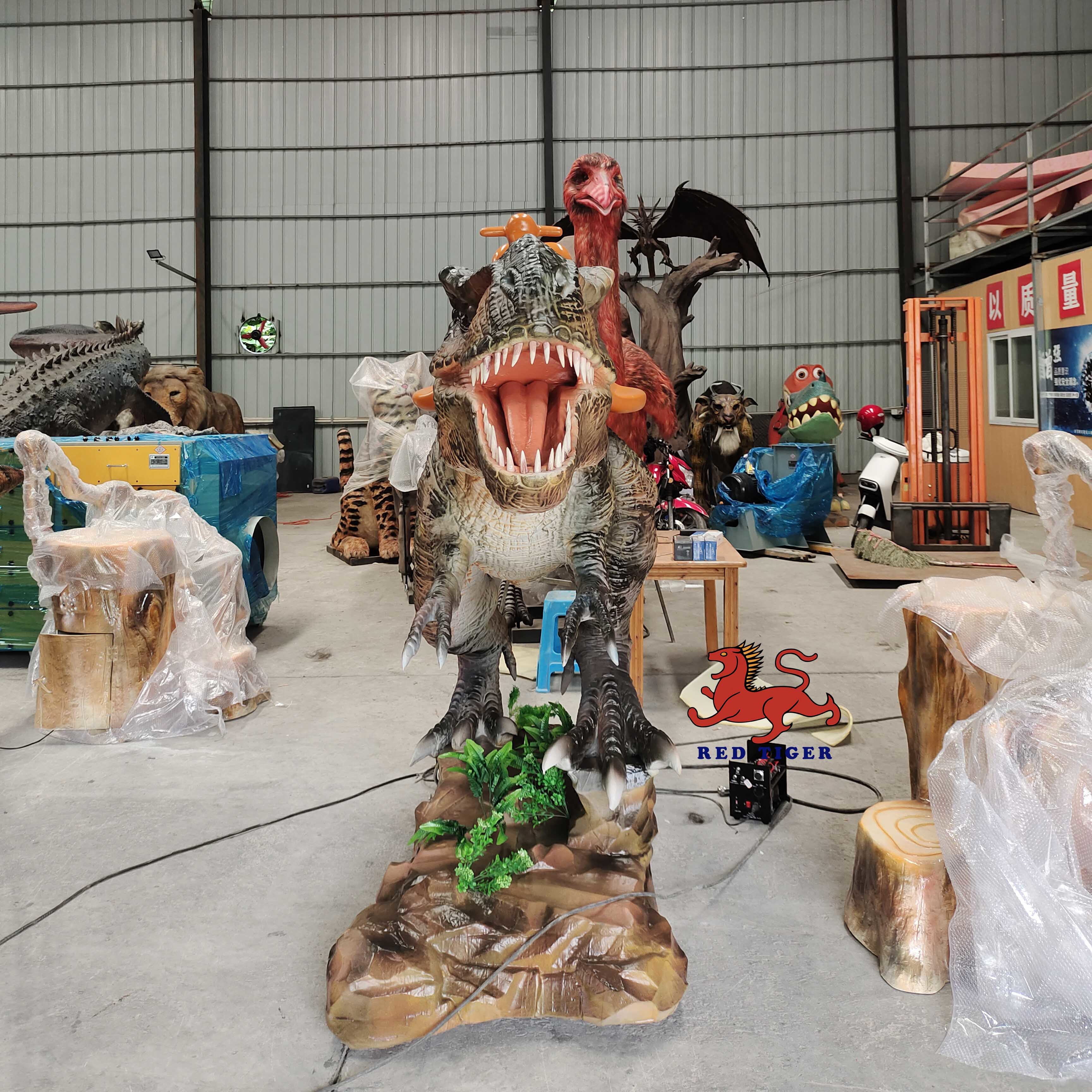 Theme Park Realistic Animatronic Dinosaur T Rex With Movement And Sound Customization