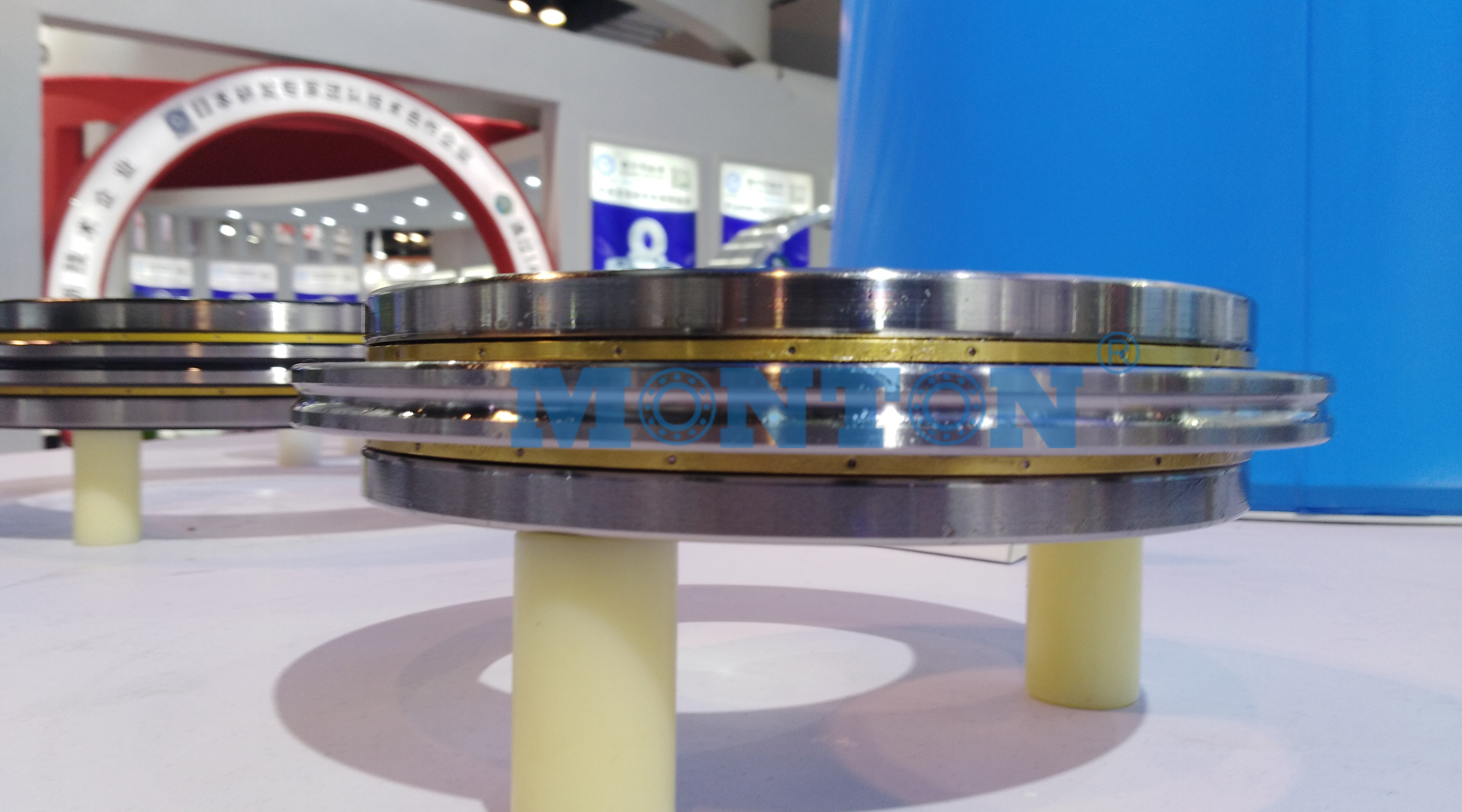 ZKLDF Rotary Table Bearing ZKLDF are low-friction, high accuracy for very high speeds, high axial and radial loads and high demands on tilting rigidity. These bearings are particularly suitable for precision applications involving combined loads. Their preferred areas of use are bearing arrangements in rotary tables and honing heads as well as measurement and testing equipment. Bearing features: 1. High precision: precision at P4, P2. 2. High rigidity: ZKLDF series bearings are with preload. 3. High speed: can be applied in high speed working condition. 4. Multi-direction load capacity: contact angular is 60°, and can support axial load, radial load, and tilting load. 5. Low friction: small frictional torque. Application: can be widely applied in precision rotary table of the machining center, high precision measuring instrument, and medical equipment etc.