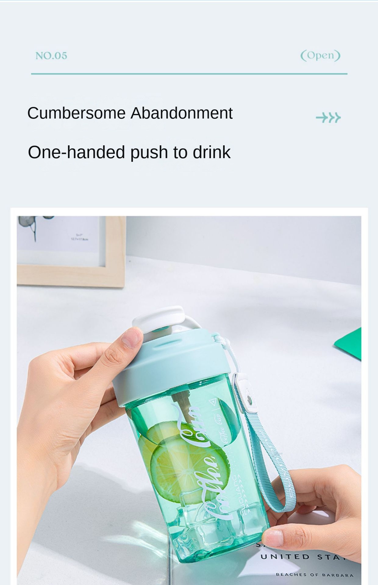Leakproof 550ml Tritan Bpa Free Water Bottle Safe Creative High Appearance Summer Single Wall Coffee Mug Bottle Multifunctional Use With Customized