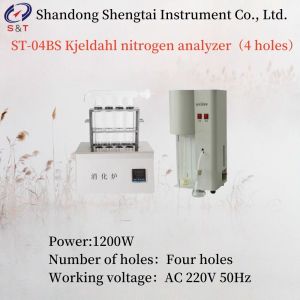 China Four Holes Kjeldahl Nitrogen Analyzer Protein Analyzer Power 1200W on sale