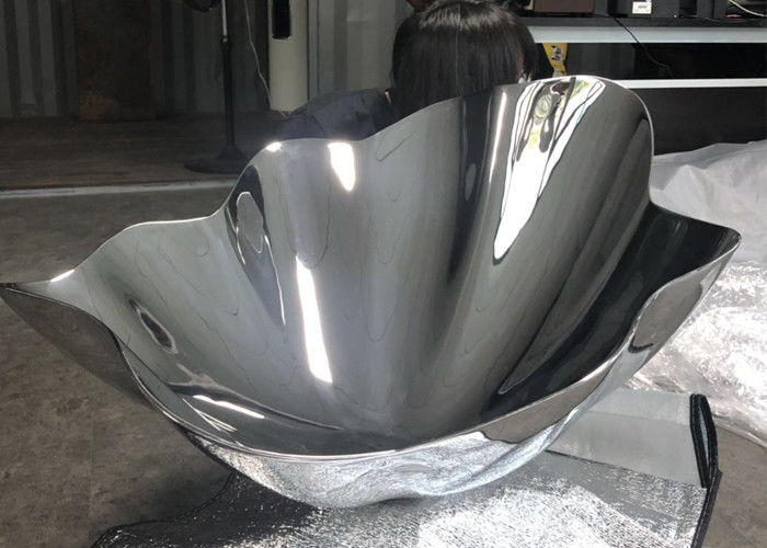 Custom Size Mirror Polished Stainless Steel Shell Sculpture for Outdoor