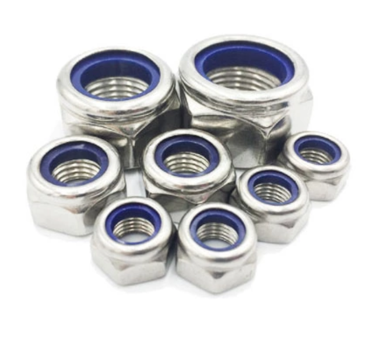 Fine Pitch DIN 985 Hexagon Nylon Insert Lock Nuts ZINC PLATED