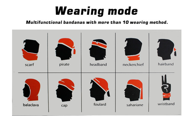 Custom Sublimation Printed Bandana Buff Headwear Seamless Tube Bandana