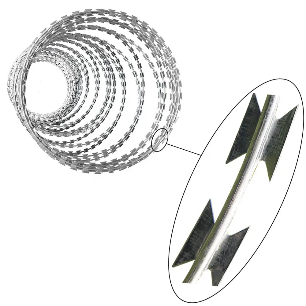 Hot Dipped Bto-22 Galvanized Concertina Razor Wire Fencing Bto30