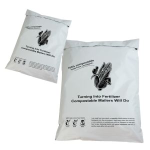 China Custom Logo Biodegradable Poly Mailers Bag Eco Friendly Made From Corn Starch on sale