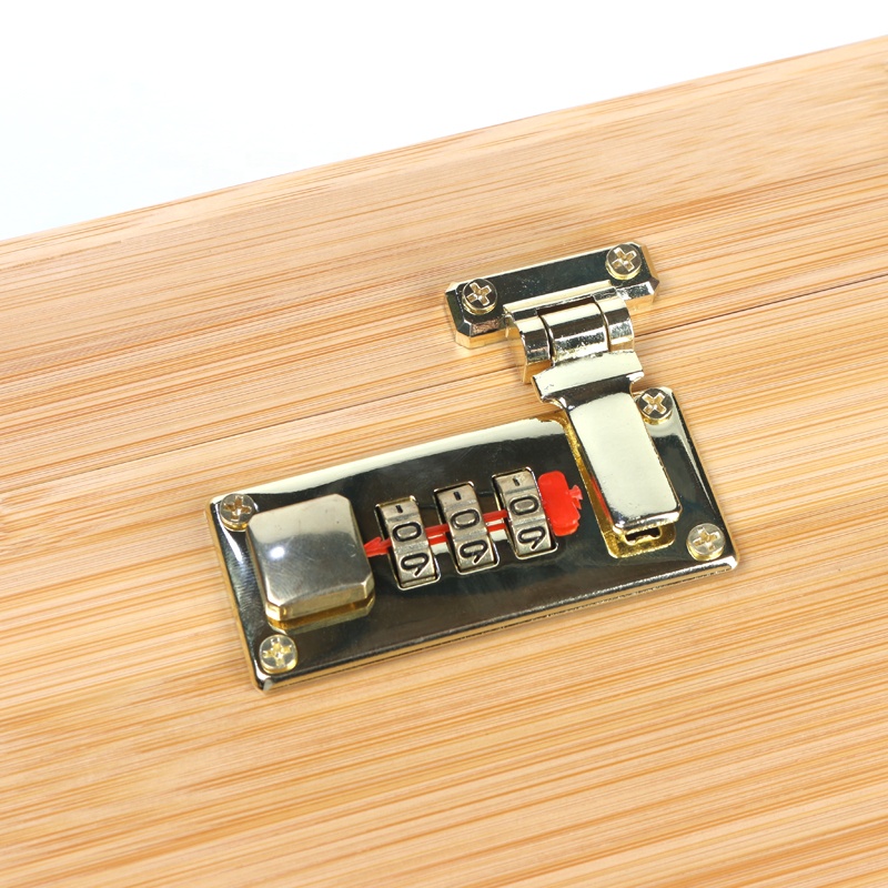 Bamboo Stash Box Bundle with Rolling Tray Storage Set and Lock, Locking Stash Box and Full Set of Tools