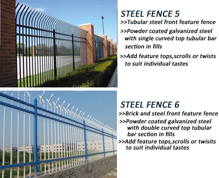 ASO factory wholesale garrison fencing in black steel angle iron fence