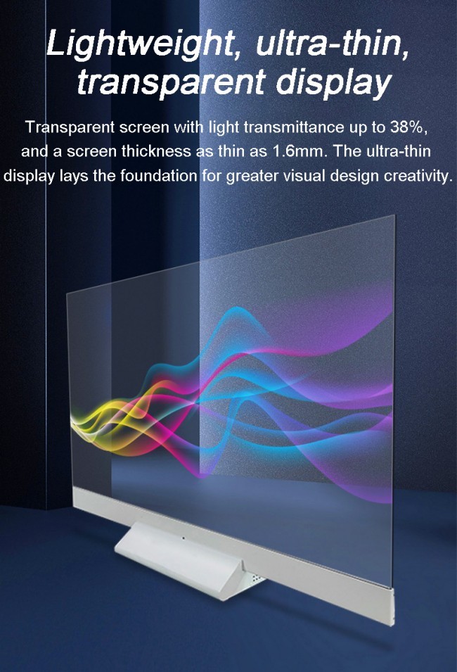 Android Operating System See Through Display Custom 55 Inch Transparent OLED Cabinet for Store Mall Exhibition Museums
