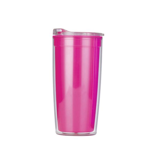 570ml Glitter Double Wall Insulated Plastic Water Bottle Stylish Modern Glitter