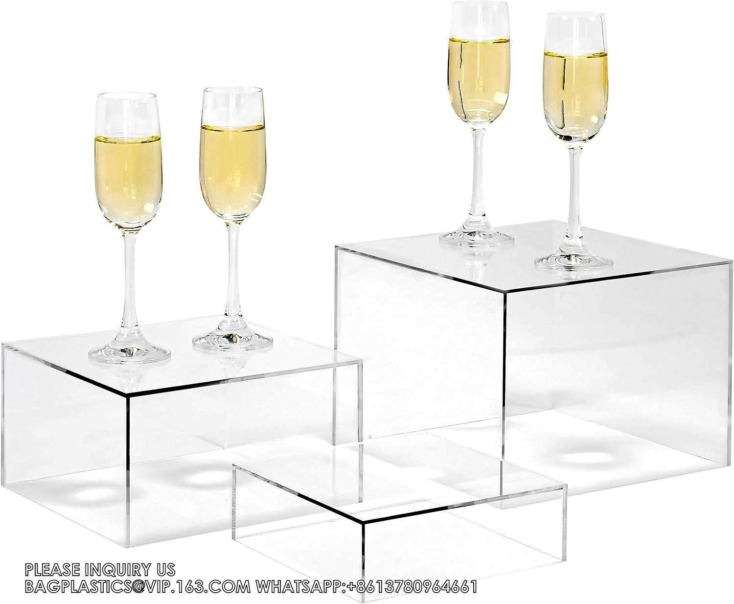 Acrylic Display Risers Acrylic Boxes Acrylic Display Nesting Cubes 5 Sided With Hollow Bottoms Display Stand Shelf