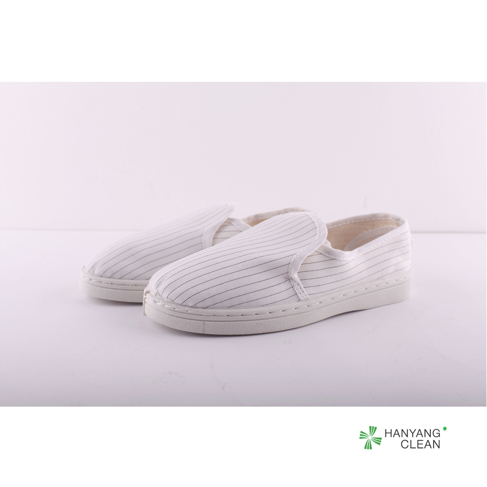 White PVC rubber unisex canvas footwear soft Sole Antistatic dust free ESD foot protective safety Shoes with white stripe