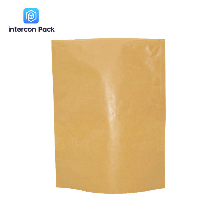 Eco Friendly Resealable Kraft Paper Pouch With Window For Potato Chips Crisp