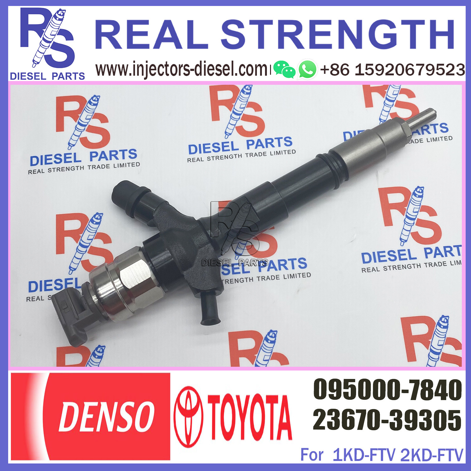 For TO-YOTA 1KD-FTV 23670-39305 095000-7840 Common Rail Fuel Injector 095000-7840 23670-39305