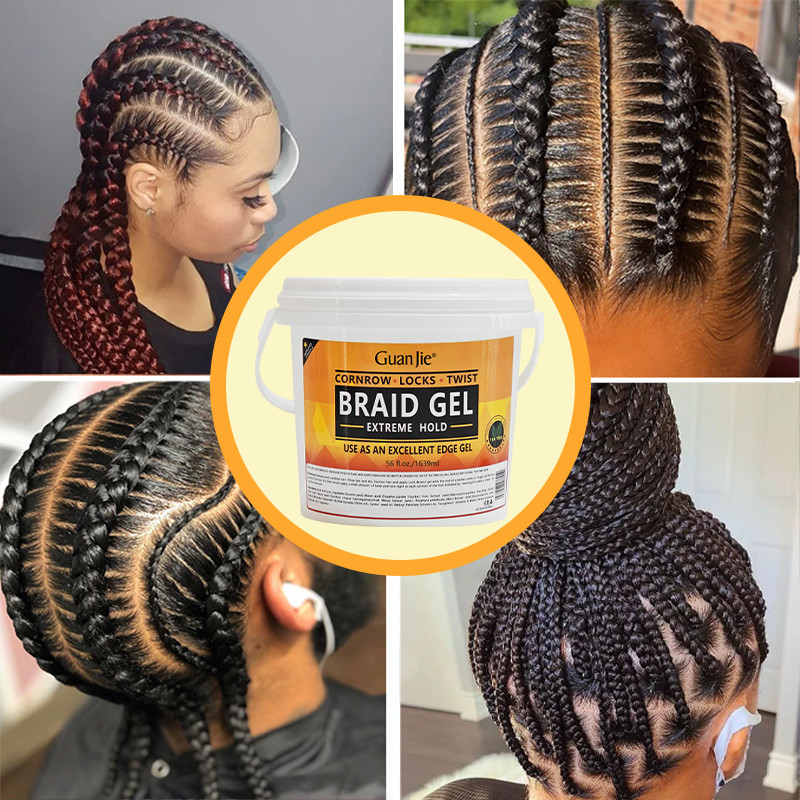 Professional Salon Fast Dry Braiding Gel Twists Braids Wave Edge Gel Extra Hold Cornrow Loc 56oz Braid Gel