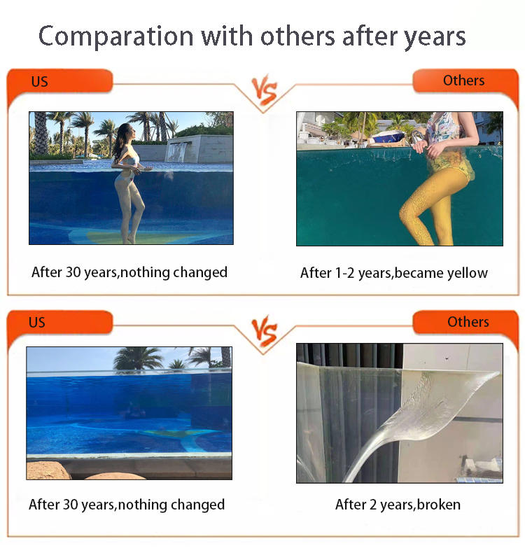 Dry Constant Temperature Polymerization Acrylic Swimming Pool for Private Villa House