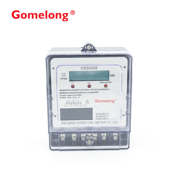 SGS Approved DSS5558 2*102/208V 60HZ Medidor electronic Bifasico Trifilar digital energy meter