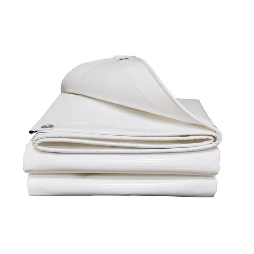 Heavy Duty White Tarp Ground Sheet Cover 340gsm Large Tarpaulin Sheet