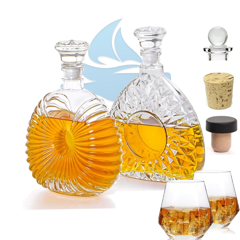 Custom Clear Bottle 375ml 500ml 700ml 750ml for Wine Whiskey Brandy Vodka Tequila Spirit Liquor