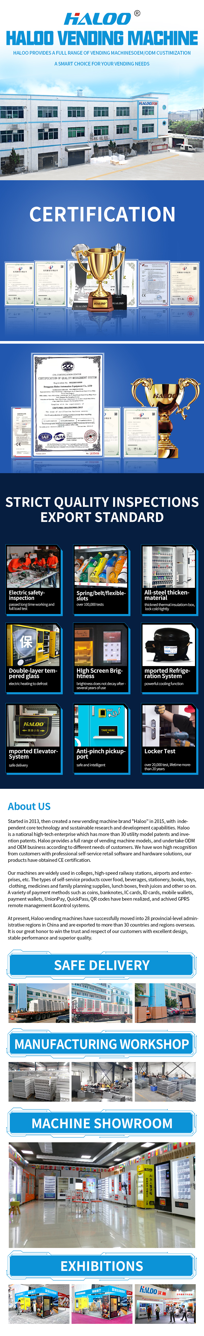 120 Boxes big Capacity Automatic food vending machine with Cooling and Heating Function
