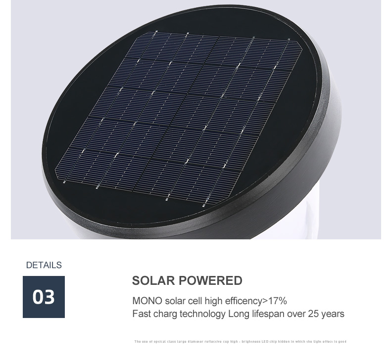 Aluminum Landscape Outdoor Garden Solar Light Light Control 3000k 6000k For Gate Pillar