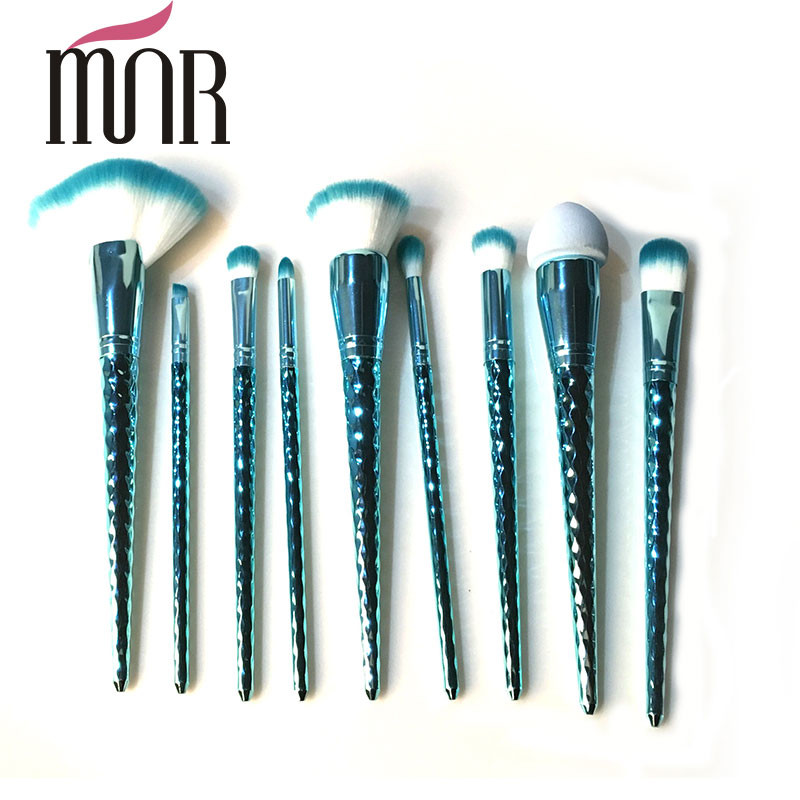 Spiral Shape Handle Makeup t Brush Set , Rainbow Eye Makeup Brushes