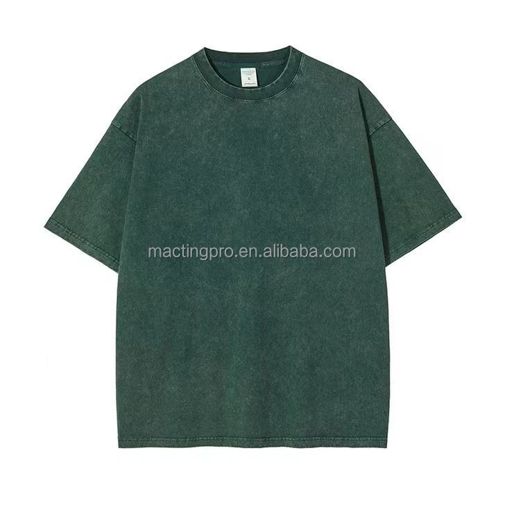 Men'S Blank Oversized T Shirts Wholesale Droup Shoulder T Shirts Mock Neck 100% Cotton Fabric