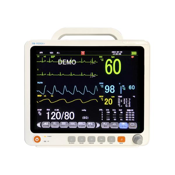 Quality Portable 12.1 Inch Multi Parameter Patient Monitor with Touch Screen and Color LCD Display for ECG/HR/RESP/SPO2/NIBP/Temp Monitoring for sale