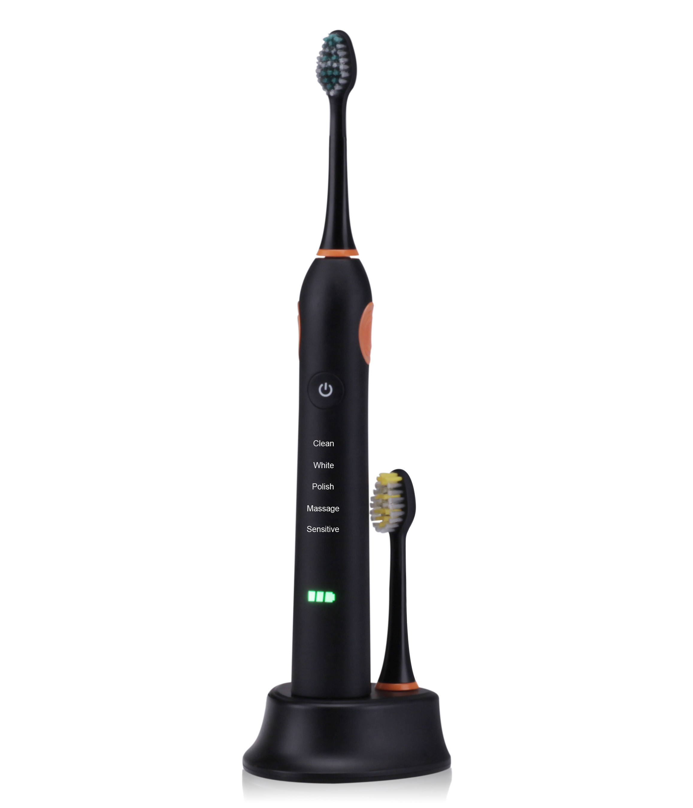 Black / White Recharable Sonic Family Electric Toothbrush With Timer Function