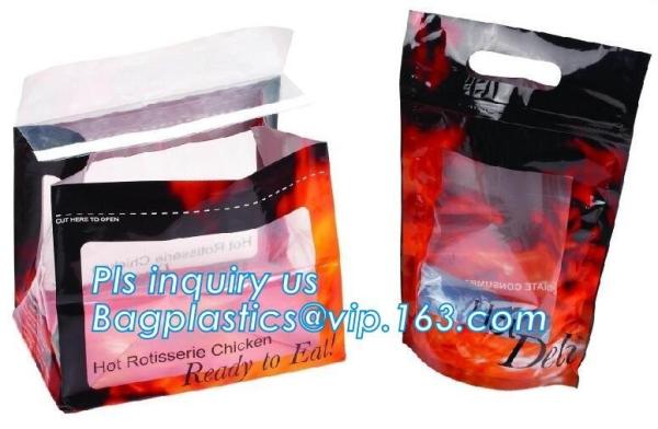 Stand Up Roasted Chicken Packaging Bags With Zip Top hot roast, rotisserie