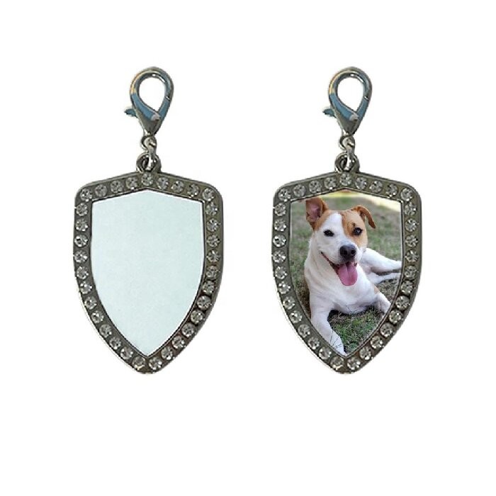 Personalized Aluminum Metal Dog Tag Sublimation Blanks With Diamonds