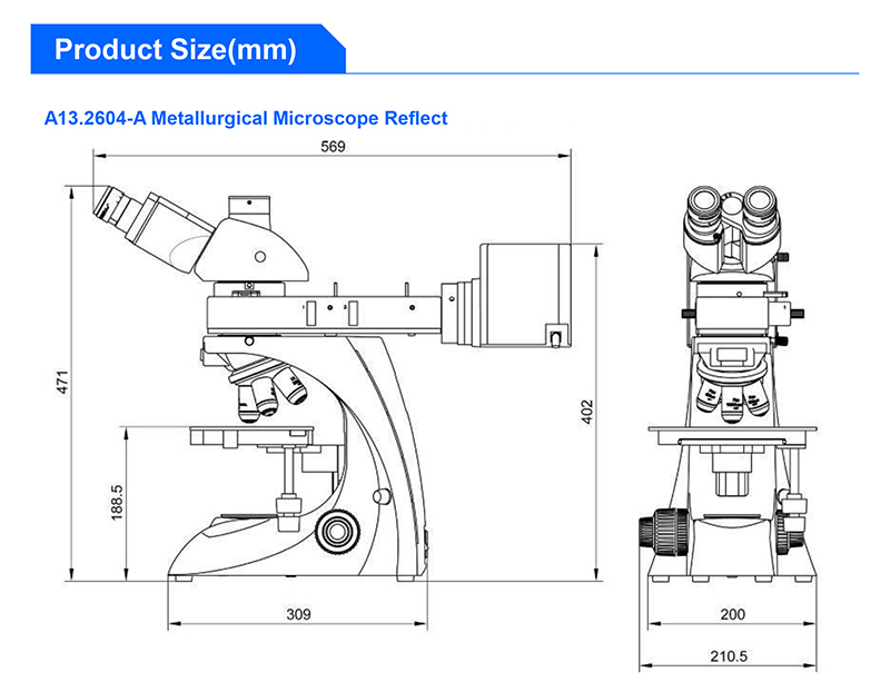 A13.2604-B Metallurgical Optical Microscope Trinocular High Precision