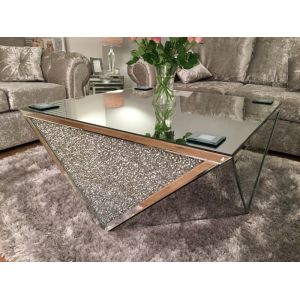  Unique Diamond shape Coffee Table with Crushed Diamonds Inlay Manufactures