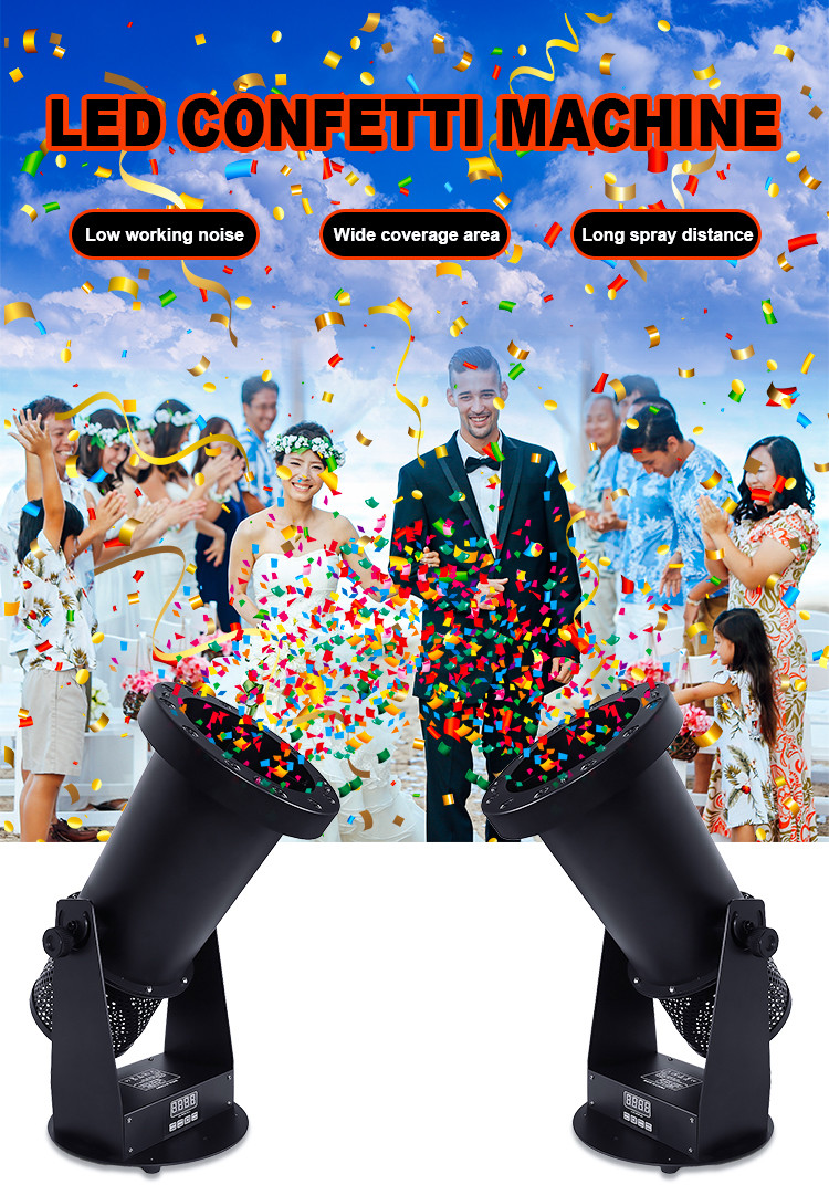 Mini Ceiling Dmx Controlled Confetti Cannon Eco Friendly