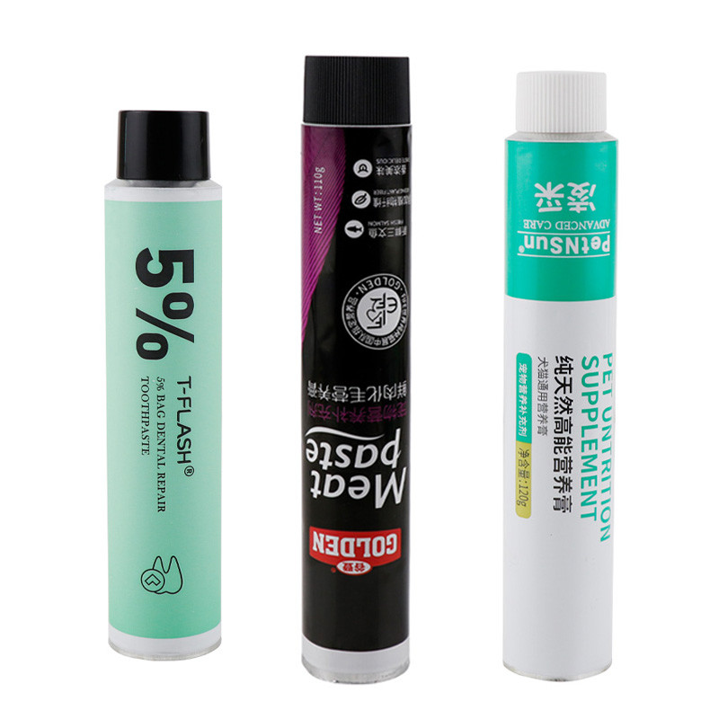 M9 M11 M15 Sharp Cap Aluminum Cosmetic Tubes Metallic Collapsible Tubes