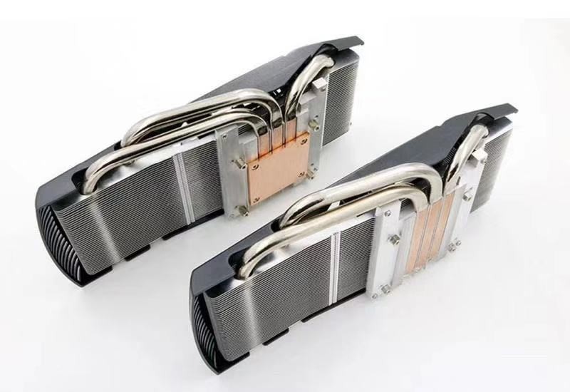 200W Customize Copper Pipe Heat Sink / High Density Copper Aluminum Fin Heat Sink Nickle Plating